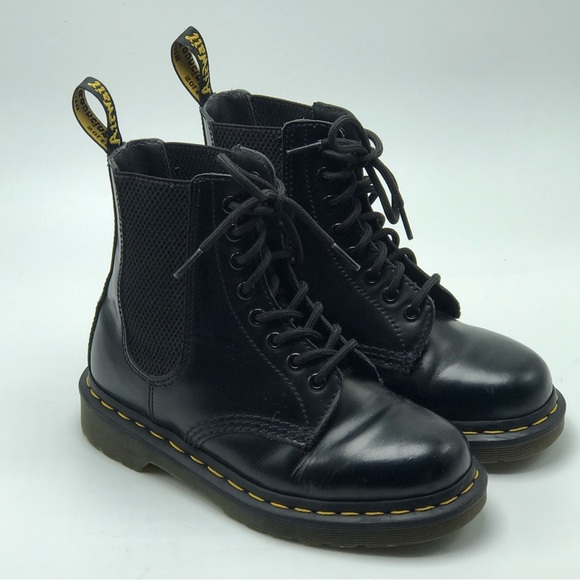 Dr. Martens Shoes - Dr. Martens 1460 Harper Smooth Black Leather Lace Up Boots Mens US 4 Womens 5